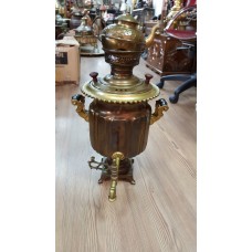 PİRİNÇ SEMAVER.  YAZILI. 2 ASLAN FİGÜRLÜ SMV-22