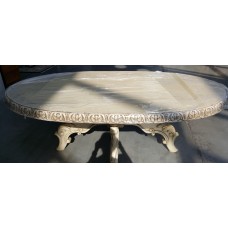 AHŞAP YEMEK MASASI OVAL FORMLU VE GEÇME AYAKLI. MOB-116